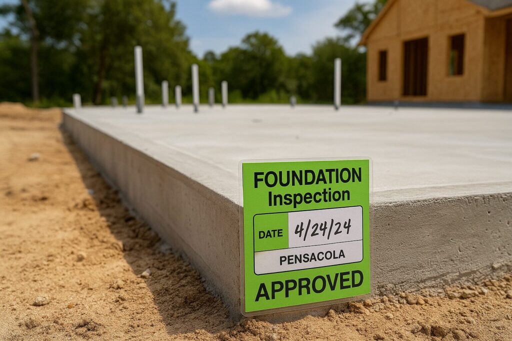 ChatGPT Image Oct 14 2025 03_33_14 AM - EZ Modern Homes Foundation inspection sticker on a new build